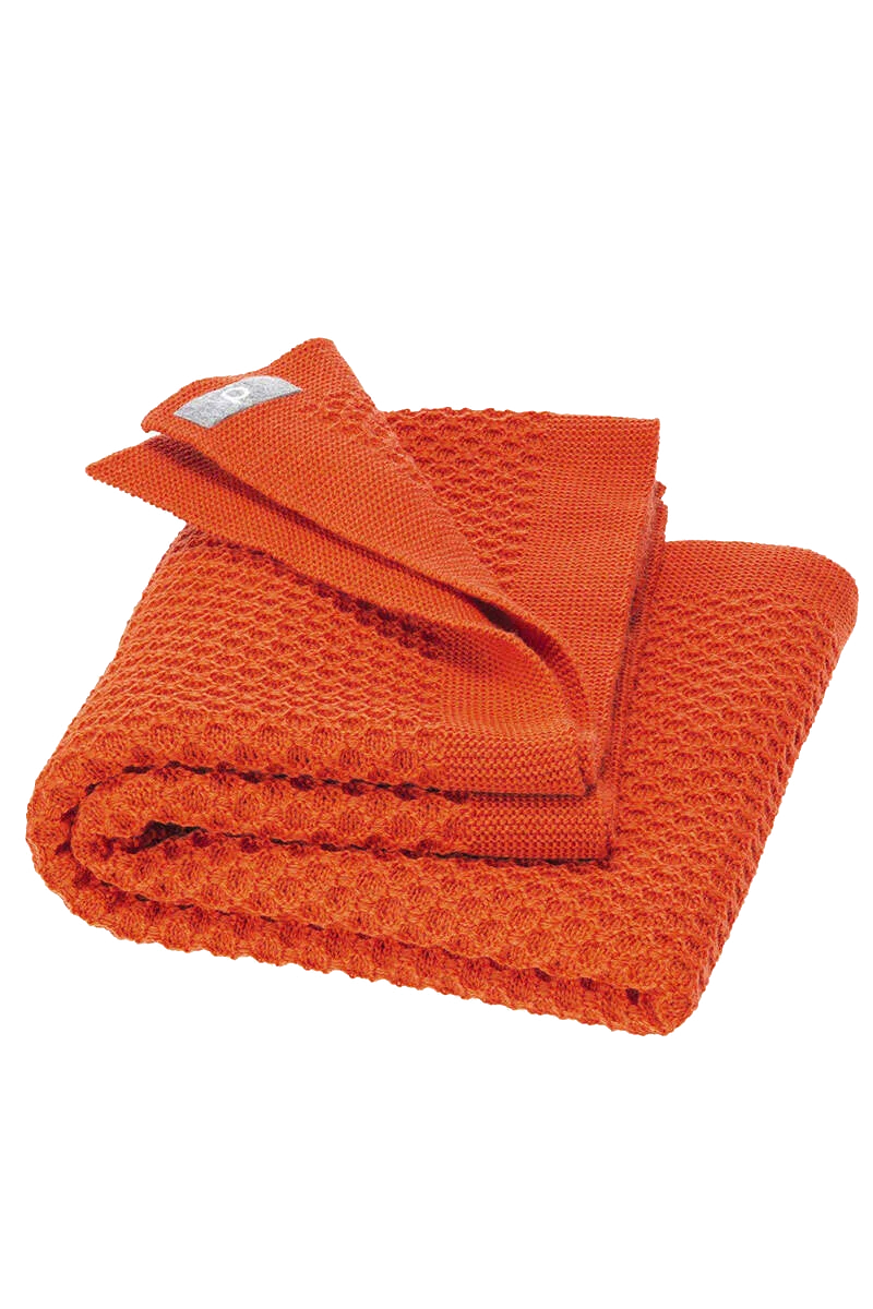 Baby Waben-Strickdecke Bio-Schurwolle GOTS