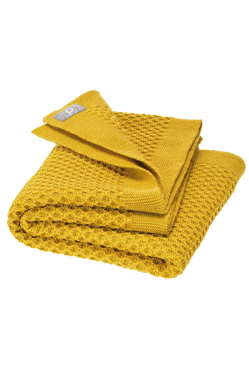 Baby Waben-Strickdecke Bio-Schurwolle GOTS