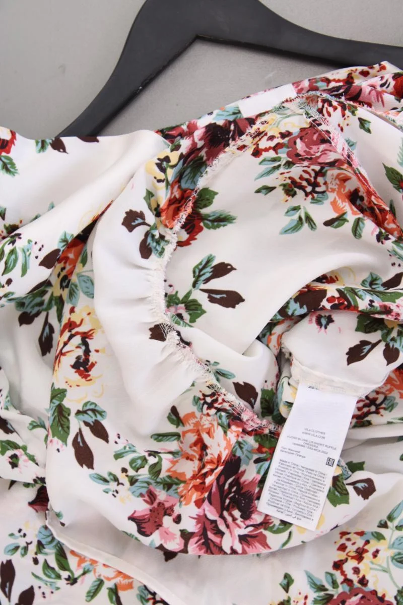 Vila Langarmkleid Gr. 36 mit Blumenmuster mehrfarbig aus Polyester