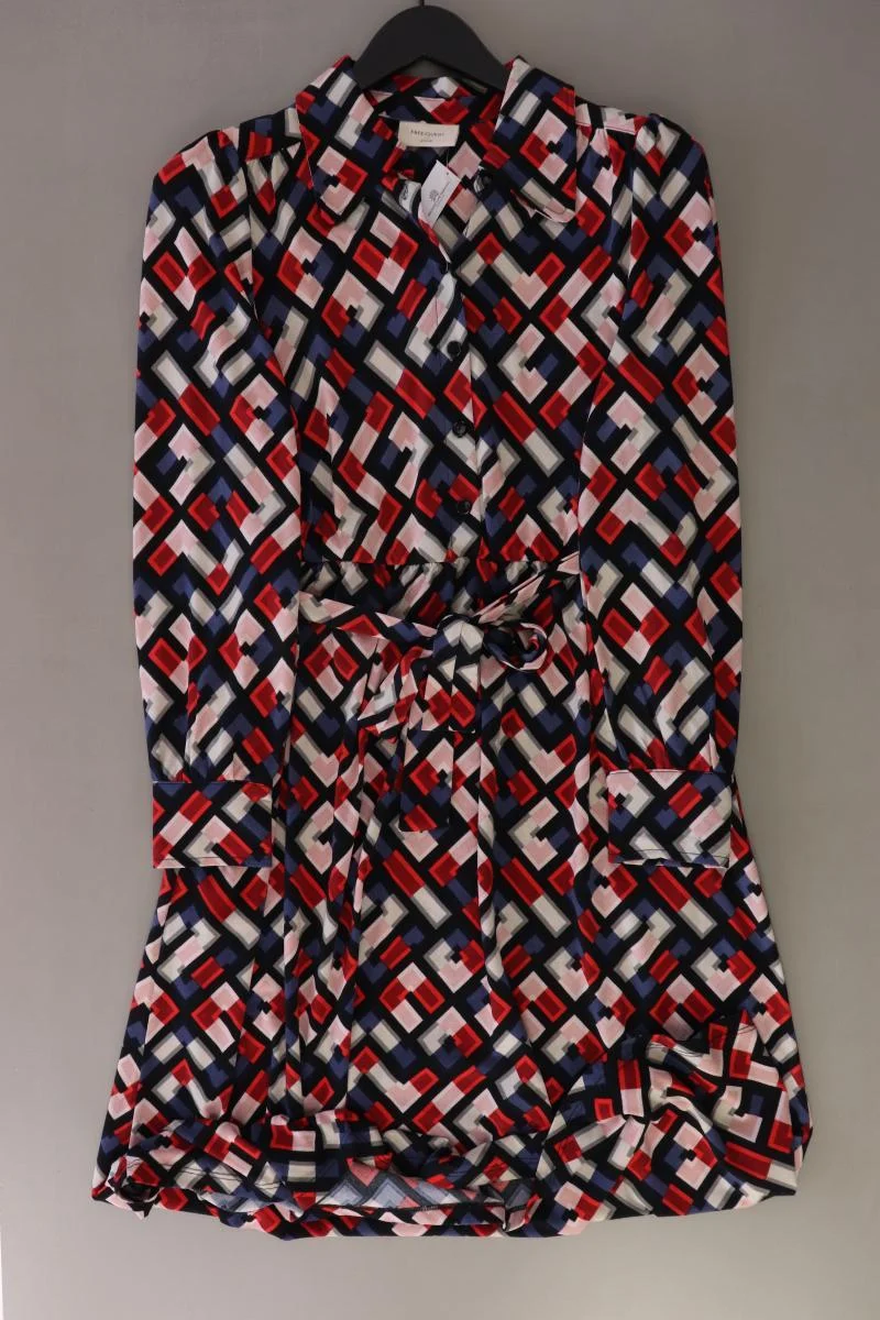 Free/Quent Langarmkleid Gr. M geometrisches Muster rot aus Polyester