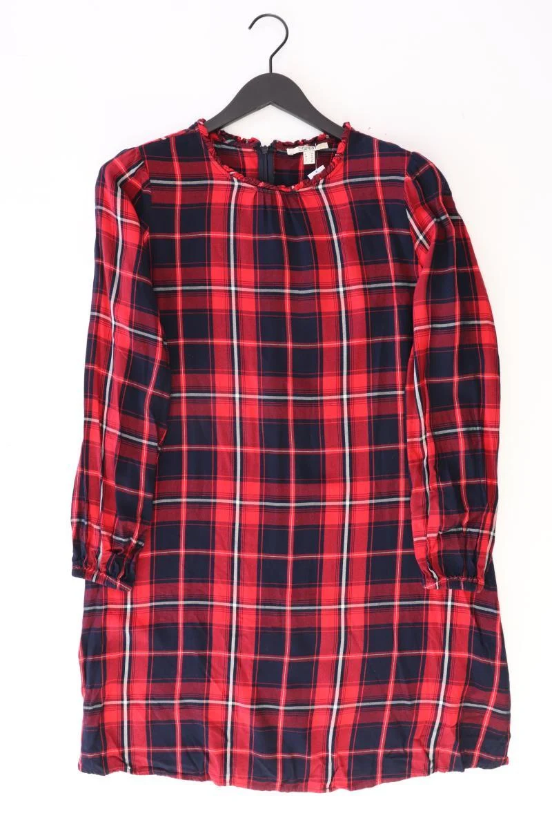 Esprit Langarmkleid Gr. 38 kariert rot aus Baumwolle