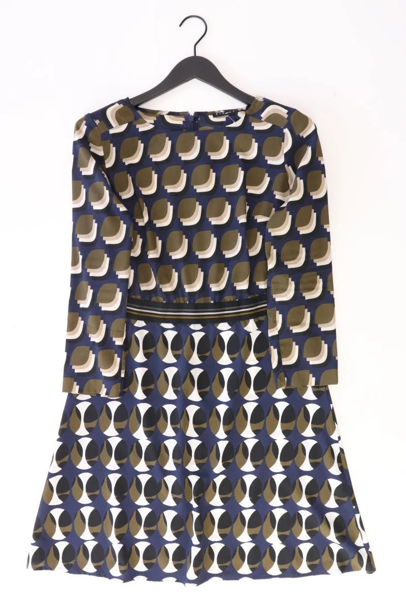 Sisley Langarmkleid Gr. M geometrisches Muster blau aus Polyester
