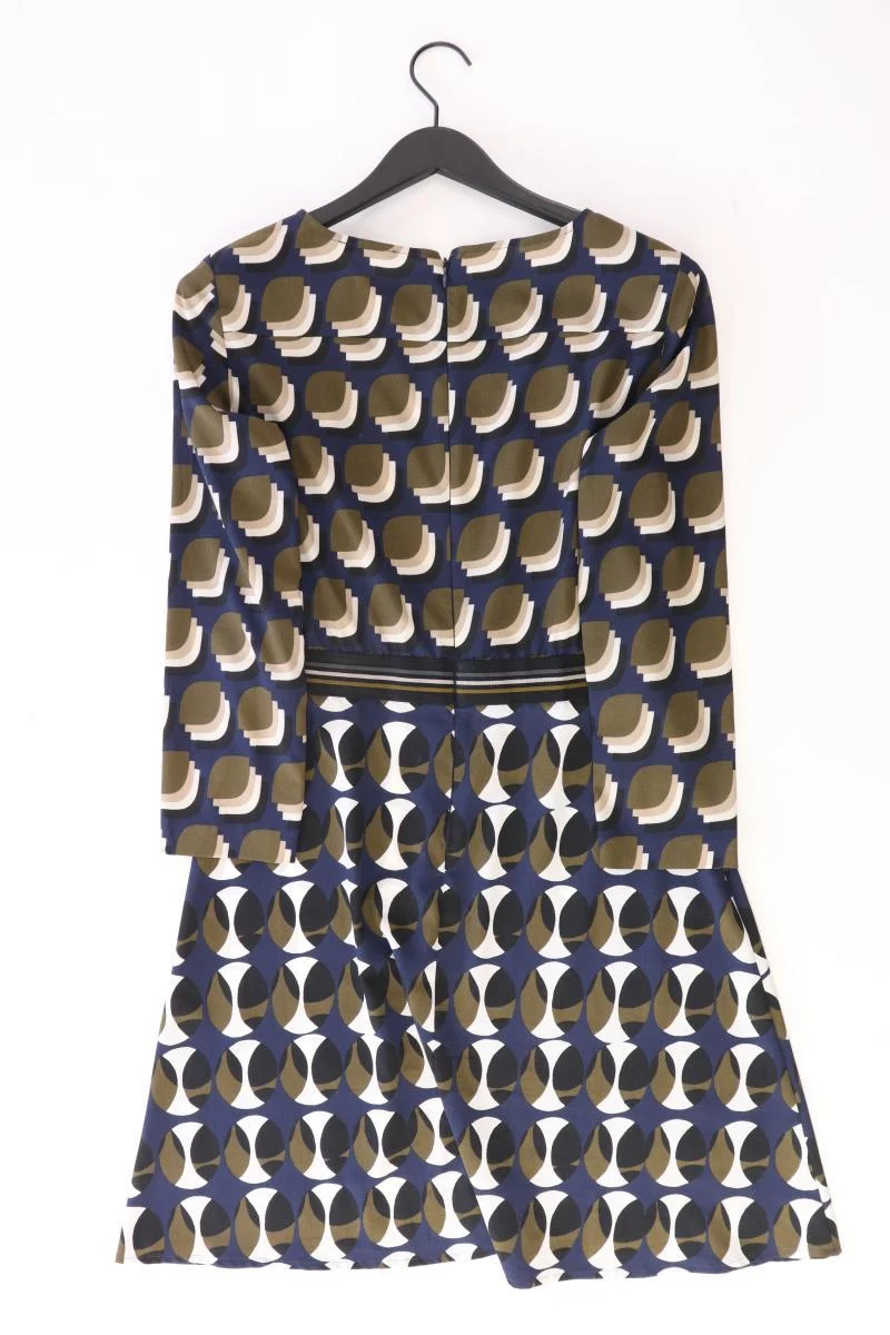 Sisley Langarmkleid Gr. M geometrisches Muster blau aus Polyester