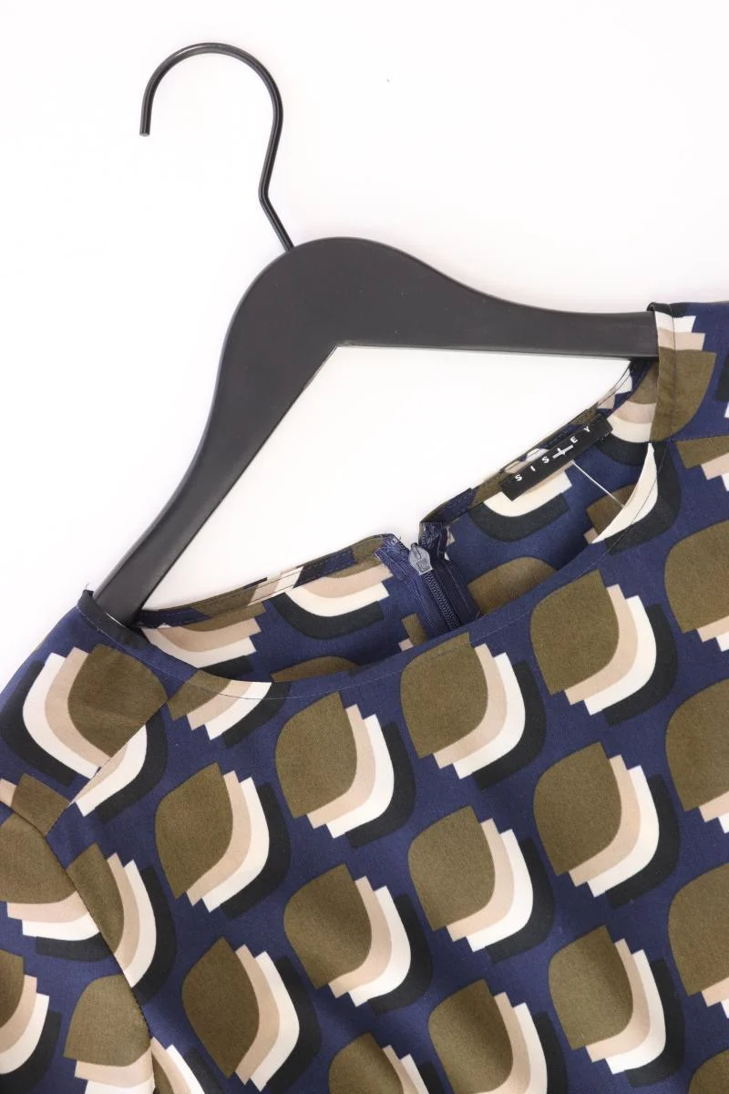 Sisley Langarmkleid Gr. M geometrisches Muster blau aus Polyester