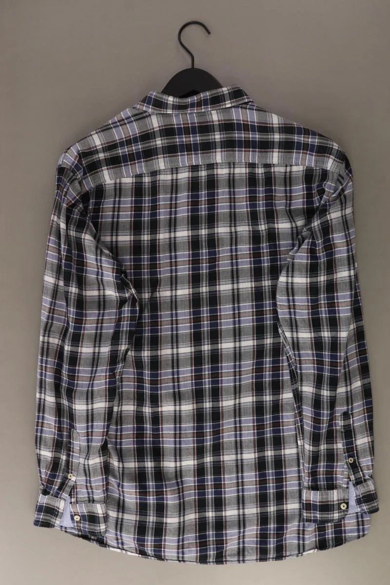 Pierre Cardin Karohemd für Herren Gr. XL kariert Langarm blau aus Baumwolle