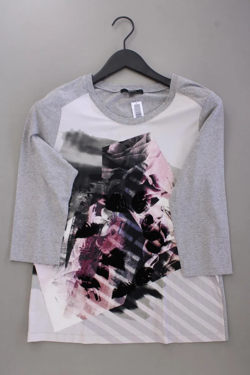 Bonita Printshirt Gr. M mit Blumenmuster 3/4 Ärmel grau