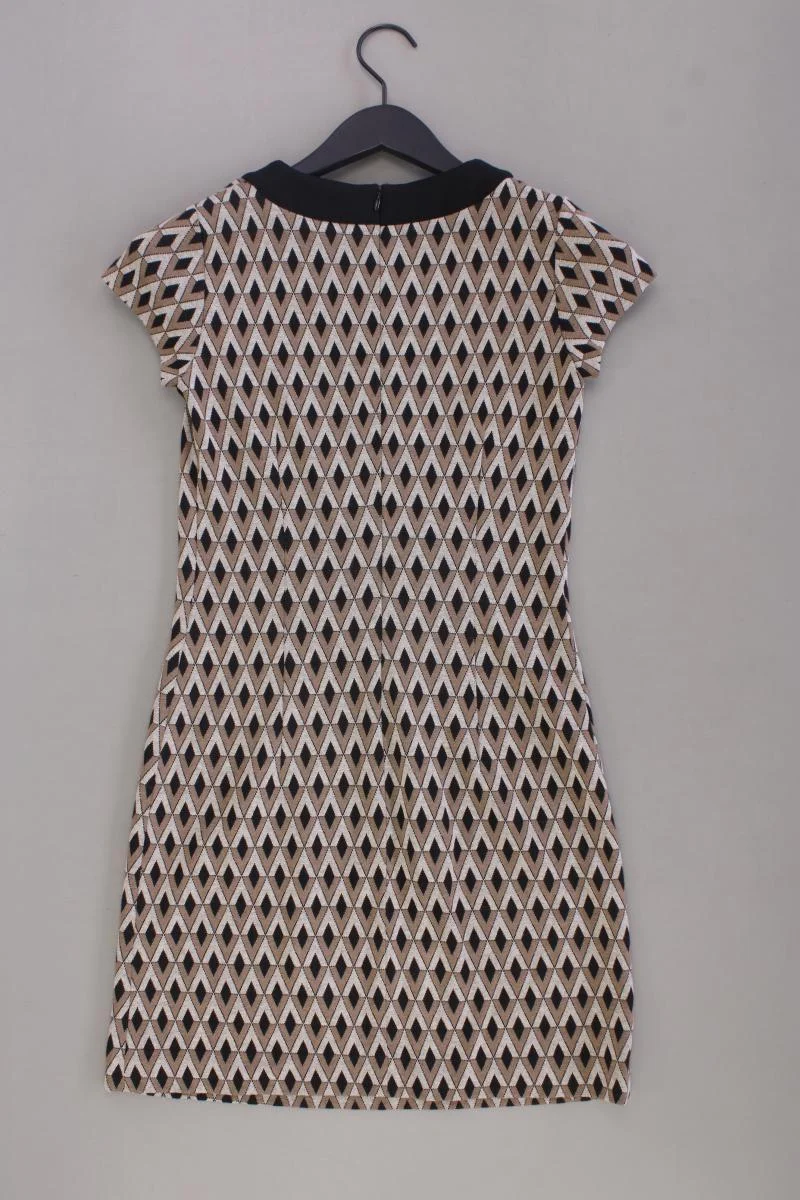 PiuPiu Bleistiftkleid Gr. 34 geometrisches Muster Kurzarm braun aus Viskose