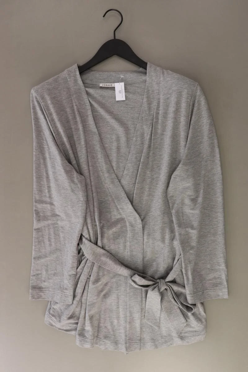FERAUD PARIS Strickjacke Gr. 48 Langarm grau aus Viskose