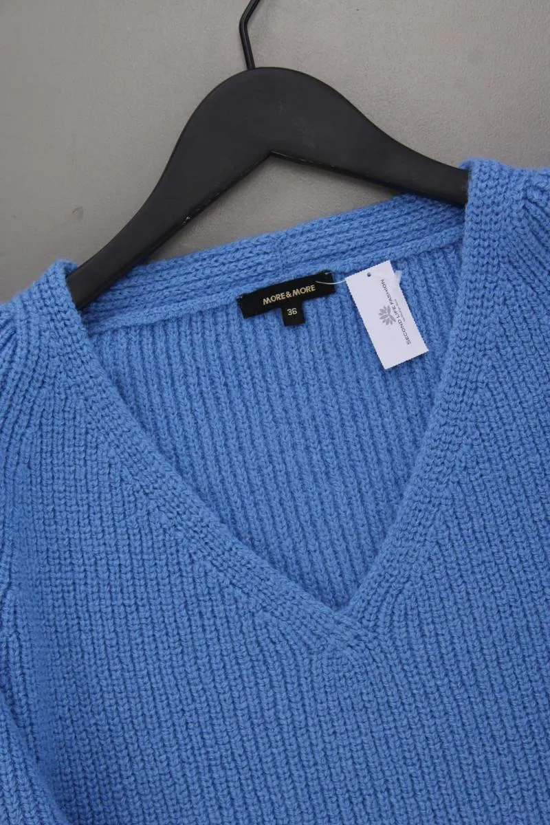 More&More Grobstrickpullover Gr. 36 blau aus Polyacryl