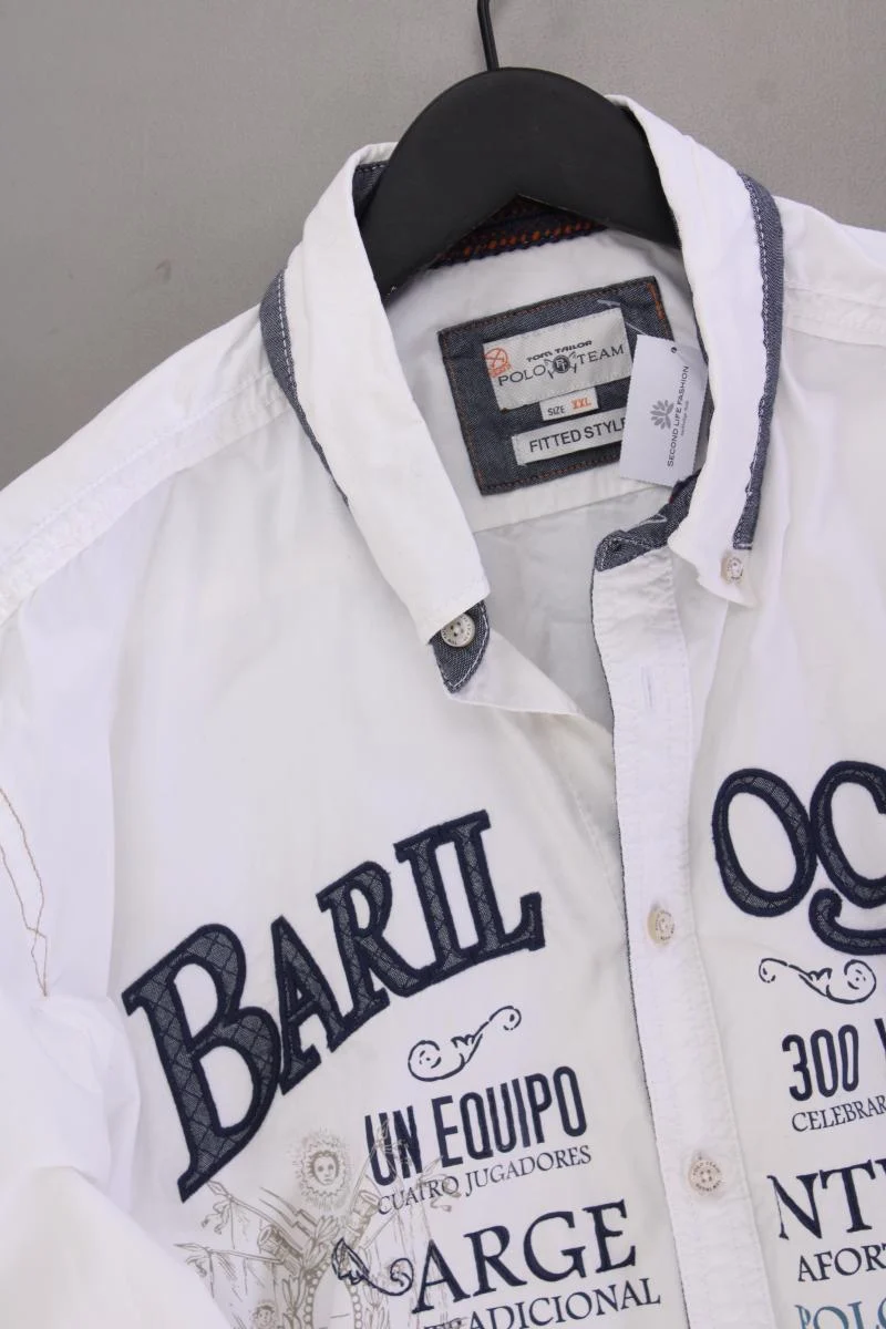 Tom Tailor Langarmhemd für Herren Gr. XXL weiß aus Baumwolle