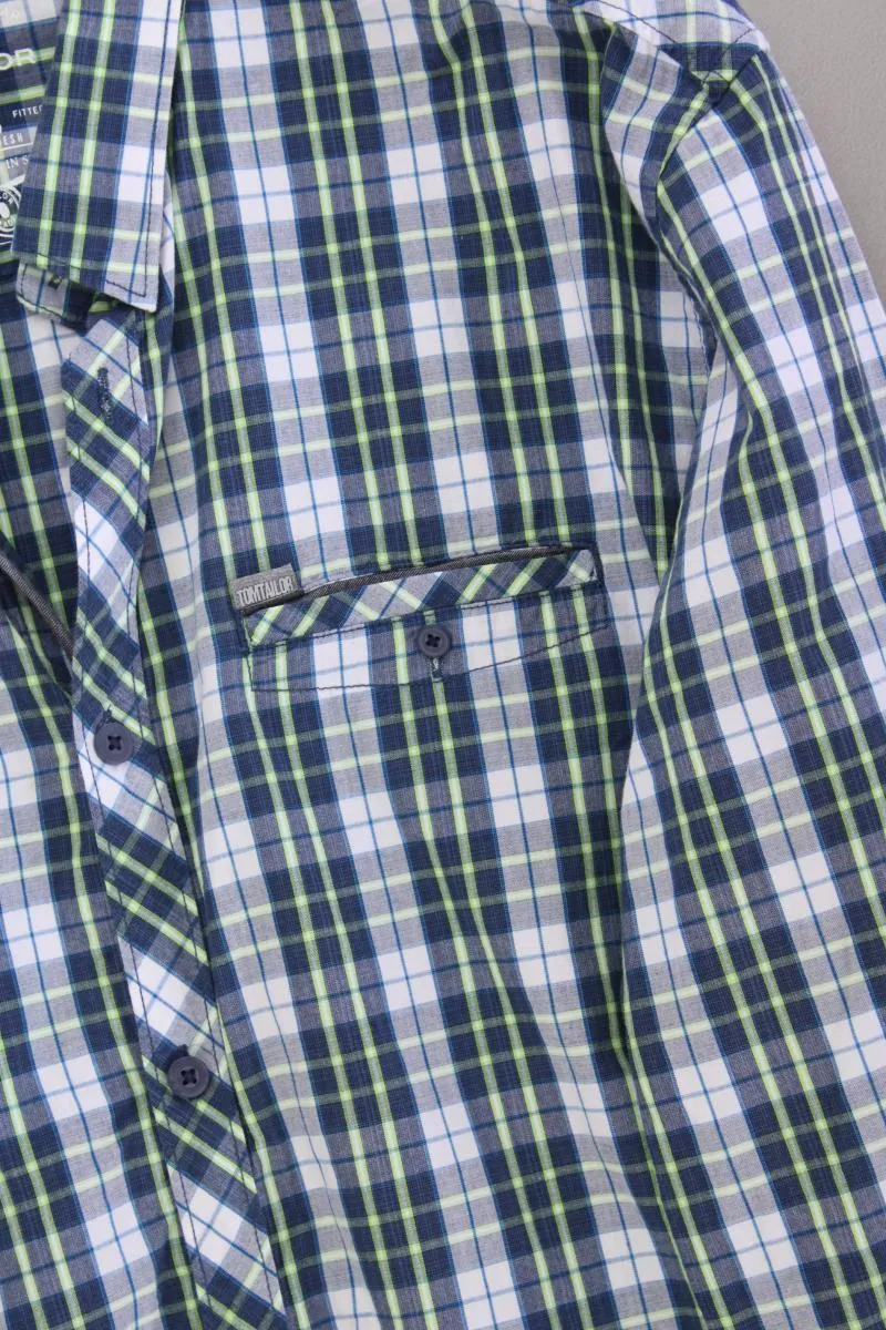 Tom Tailor Karohemd für Herren Gr. XXL kariert Langarm mehrfarbig aus Baumwolle