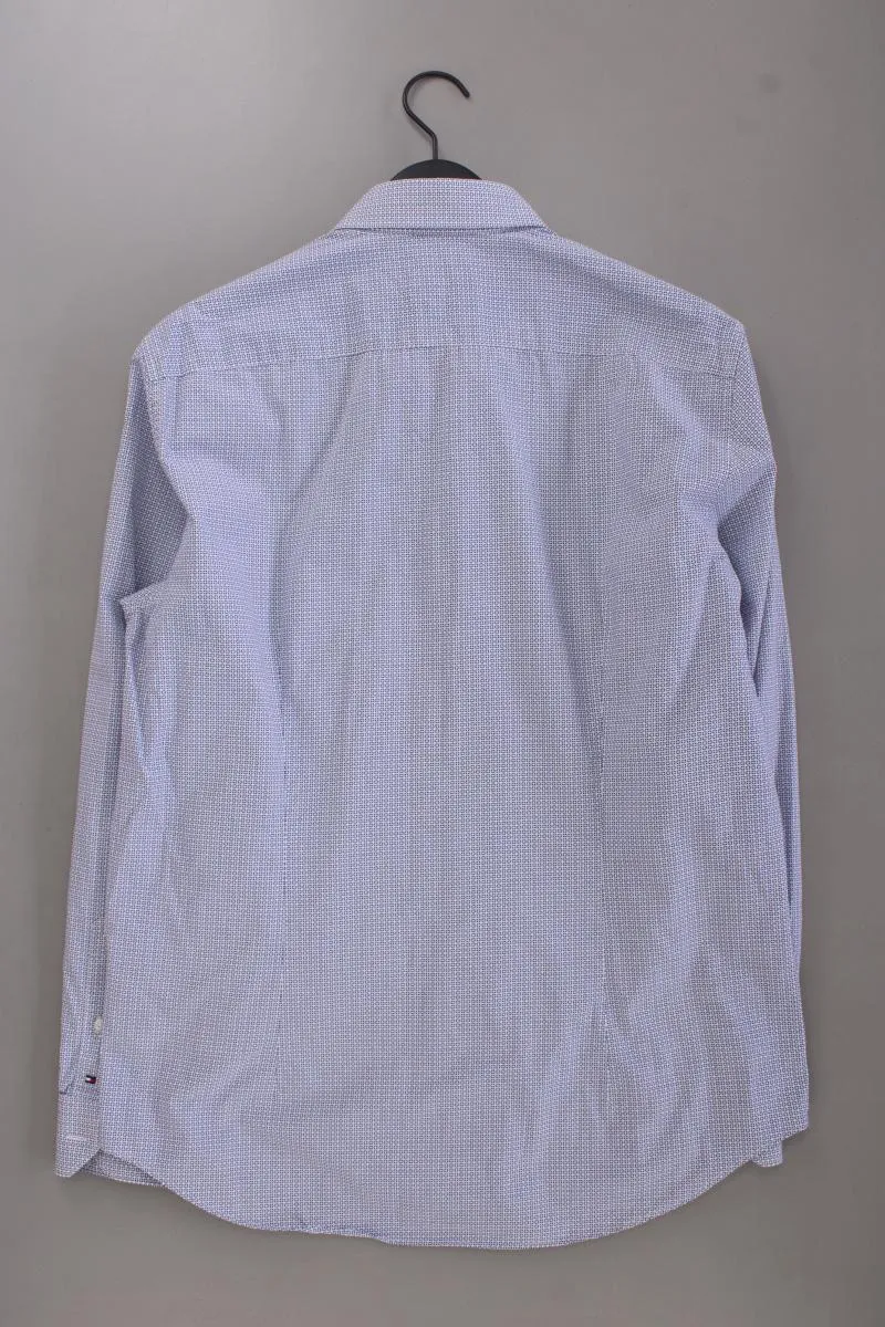 Tommy Hilfiger Langarmhemd für Herren Gr. Hemdgröße 44 geometrisches Muster blau