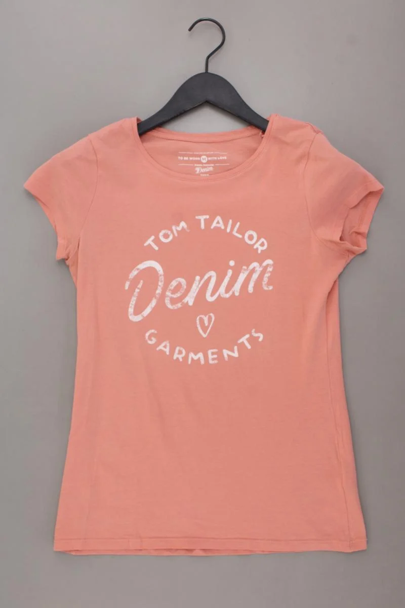 Tom Tailor (Denim) Printshirt Gr. M Kurzarm orange aus Baumwolle