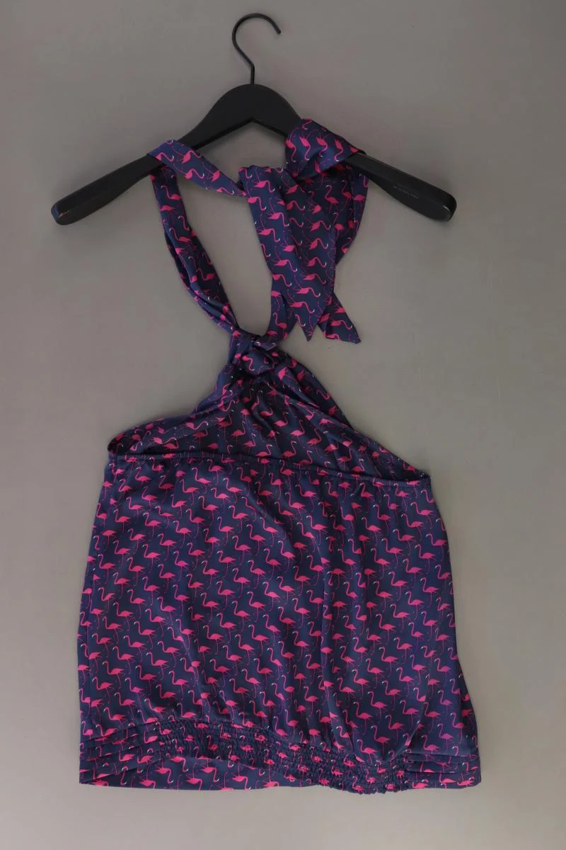 Jake*s Neckholder Top mit Flamingomuster Gr. 40 blau aus Polyester