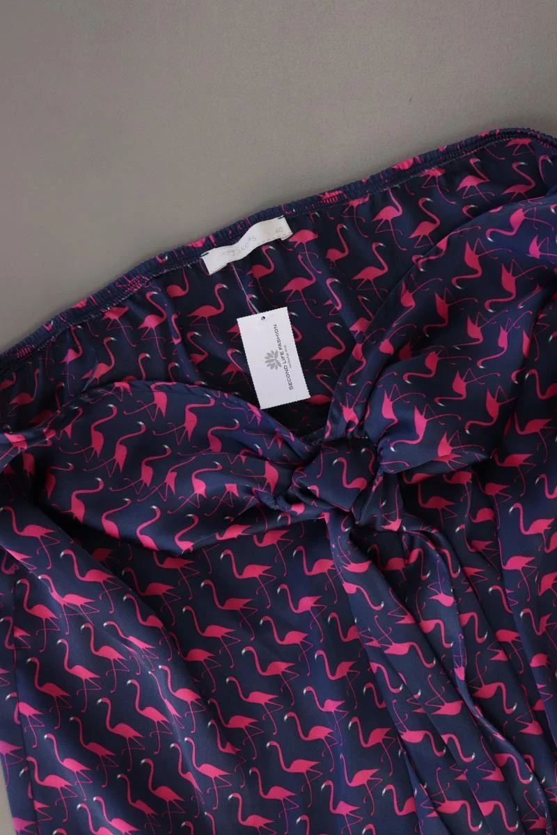 Jake*s Neckholder Top mit Flamingomuster Gr. 40 blau aus Polyester