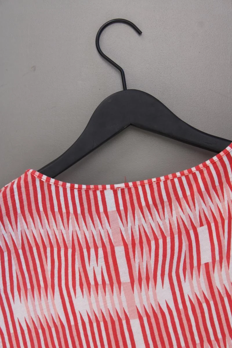 Esprit Printshirt Gr. XL geometrisches Muster neuwertig Kurzarm rot aus Viskose