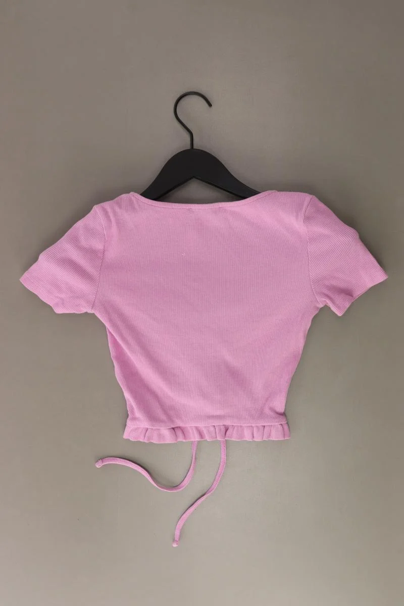 Zara Cropped Shirt Gr. S Kurzarm rosa aus Baumwolle