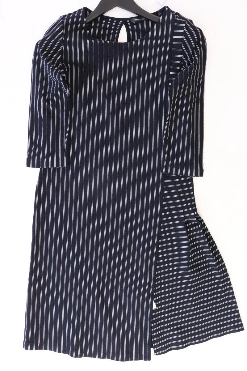 Marc O'Polo Midikleid Gr. 40 gestreift 3/4 Ärmel blau aus Viskose