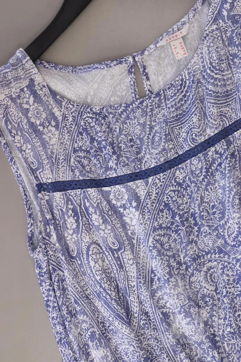 Esprit Midikleid Gr. 38 Ärmellos blau aus Viskose