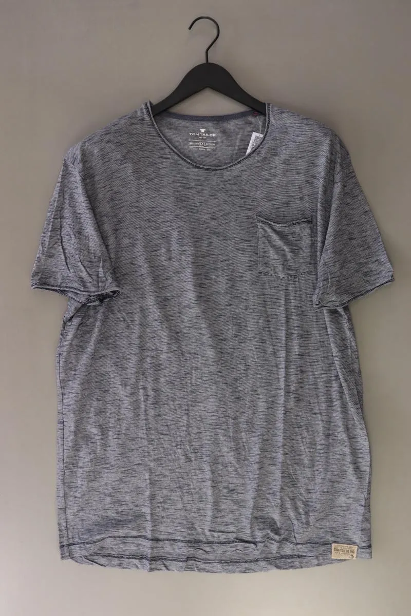 Tom Tailor T-Shirt für Herren Gr. XXXL Kurzarm blau aus Baumwolle