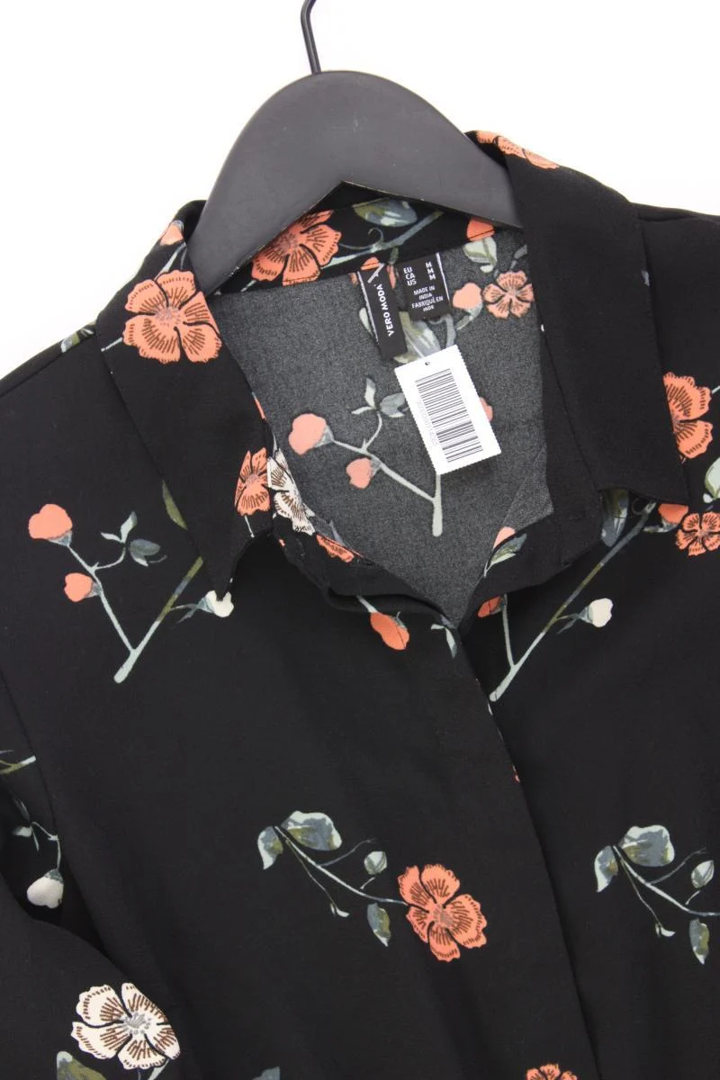 Vero Moda Midikleid Gr. M mit Blumenmuster Langarm schwarz aus Polyester