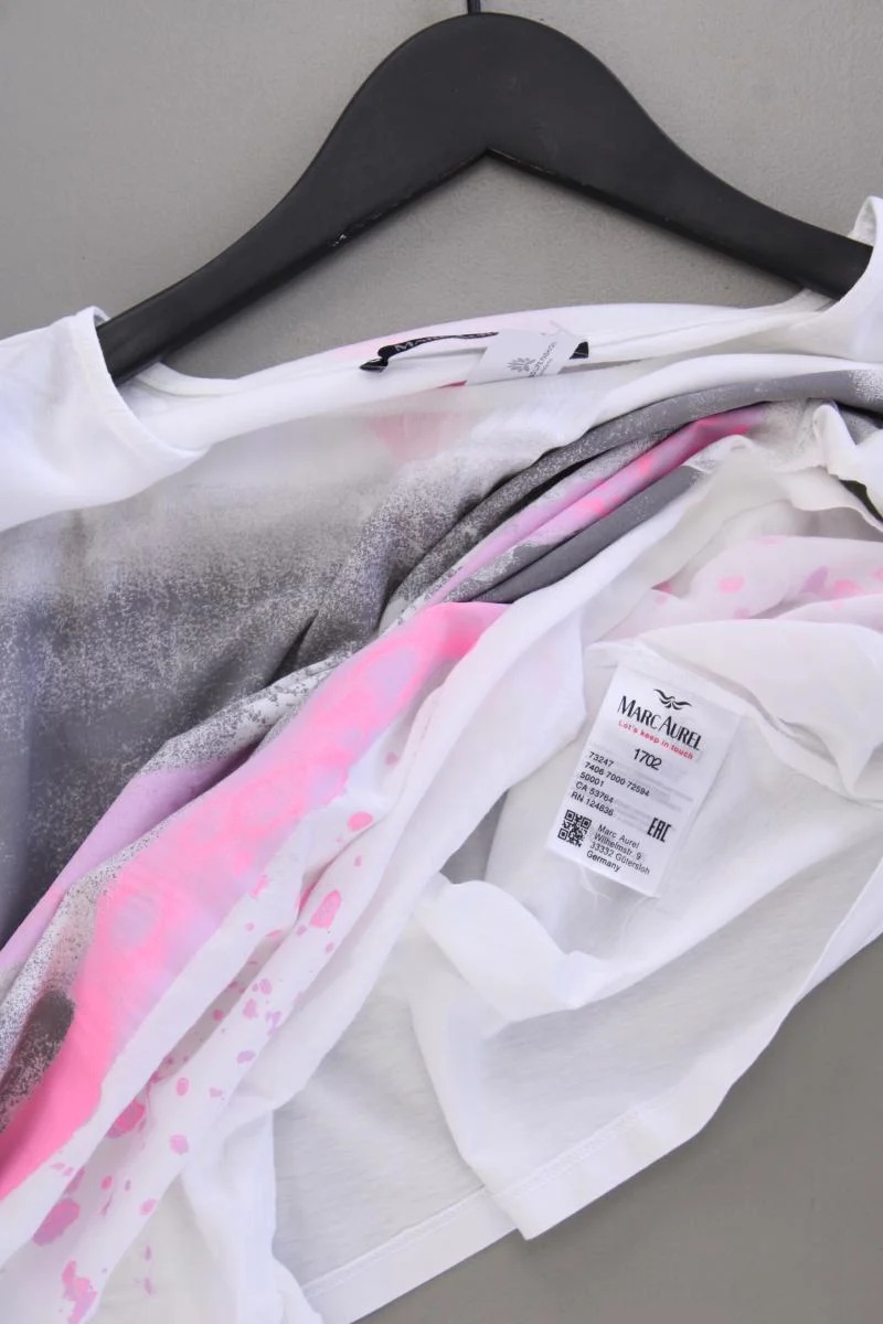 Marc Aurel Printshirt Gr. 36 Kurzarm weiß aus Viskose
