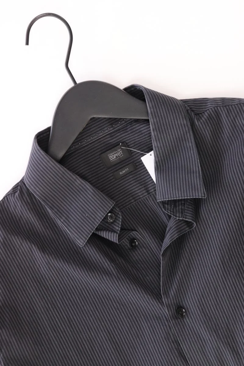 Esprit Collection Langarmhemd für Herren Gr. Hemdgröße 43/44 gestreift schwarz