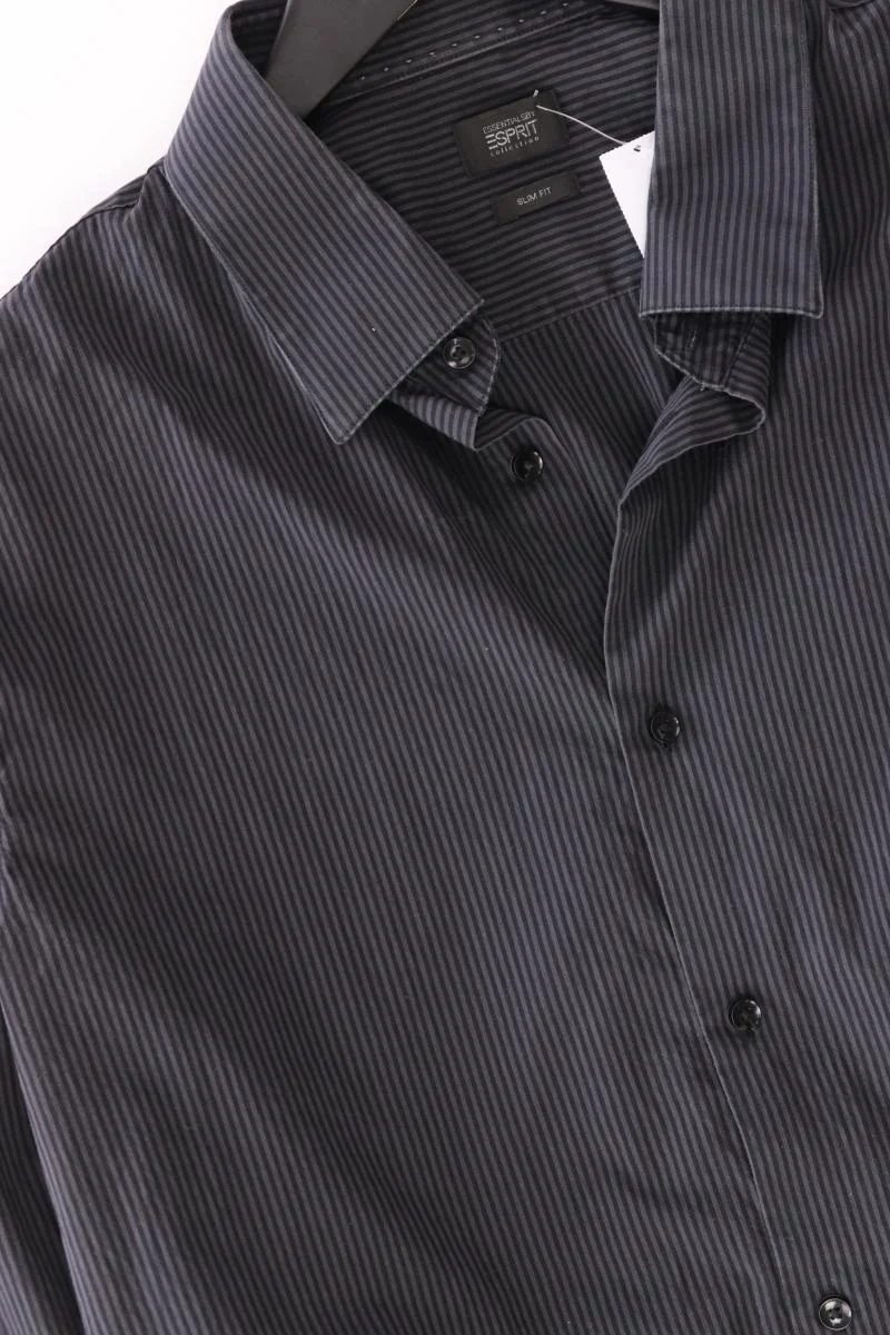 Esprit Collection Langarmhemd für Herren Gr. Hemdgröße 43/44 gestreift schwarz