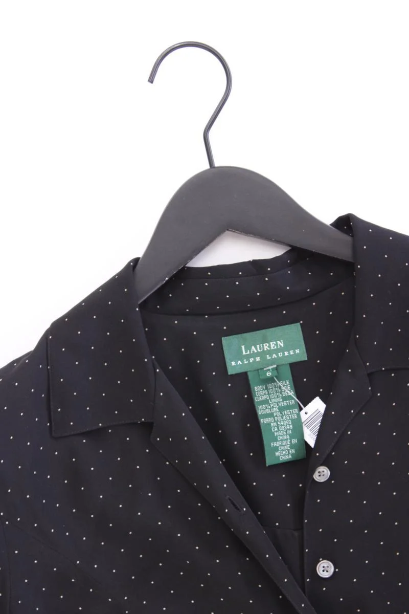 LAUREN Ralph Lauren Seidenkleid Gr. US 6 (M) gepunktet Kurzarm Vintage schwarz