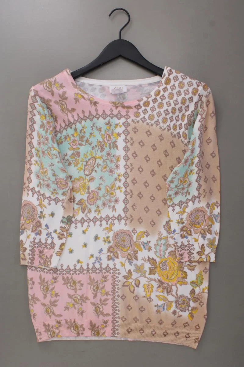 Paola Feinstrickpullover Gr. 40 mit Blumenmuster mehrfarbig aus Viskose