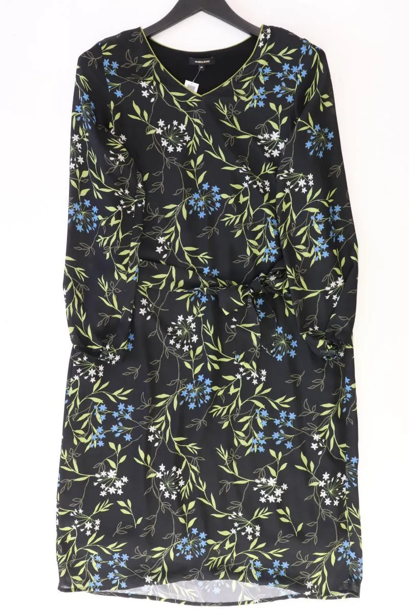 More&More Langarmkleid Gr. 38 mit Blumenmuster neuwertig schwarz aus Polyester