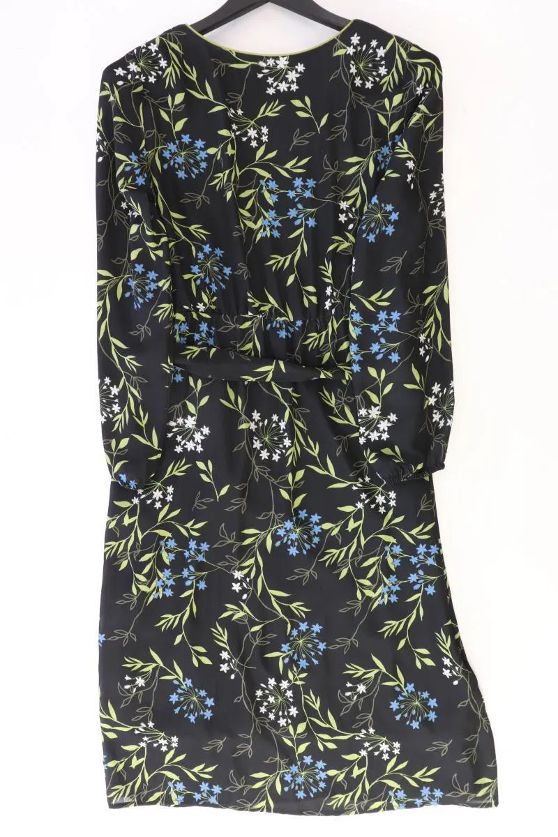 More&More Langarmkleid Gr. 38 mit Blumenmuster neuwertig schwarz aus Polyester