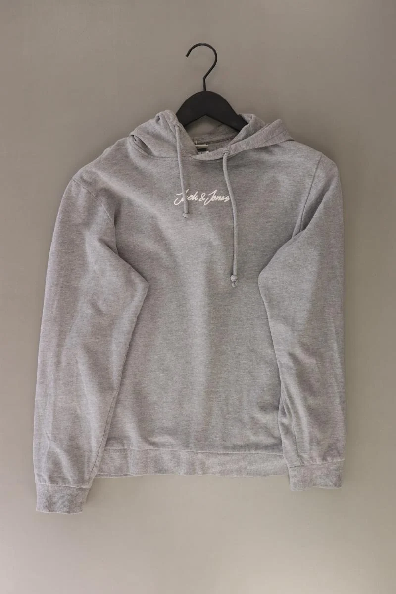 Jack & Jones Hoodie für Herren Gr. M grau aus Baumwolle