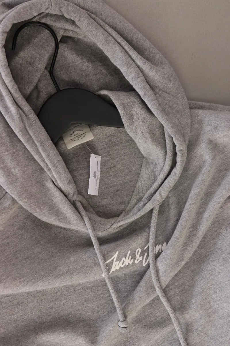 Jack & Jones Hoodie für Herren Gr. M grau aus Baumwolle