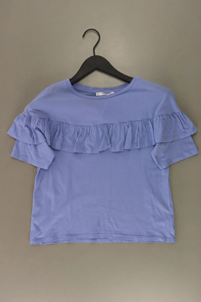 Mango T-Shirt Gr. S Kurzarm blau aus Baumwolle