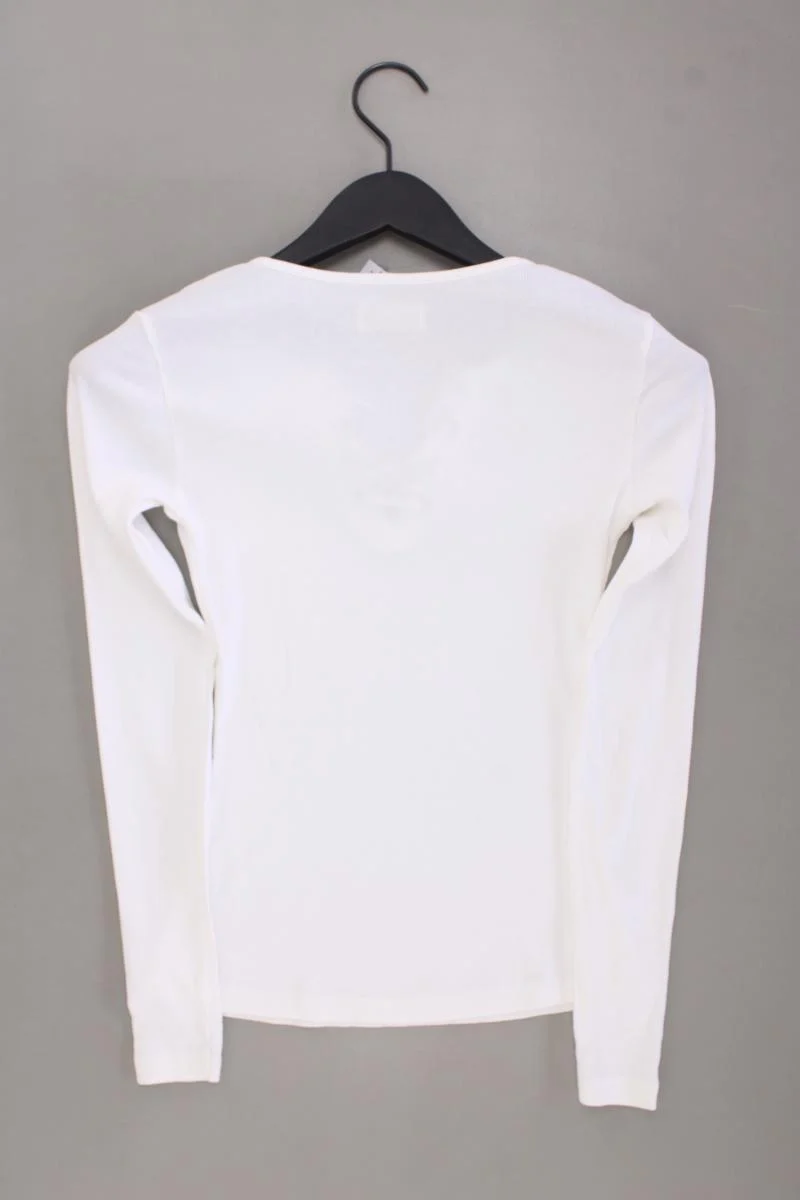 Even & Odd Shirt mit V-Ausschnitt Gr. XS Langarm weiß