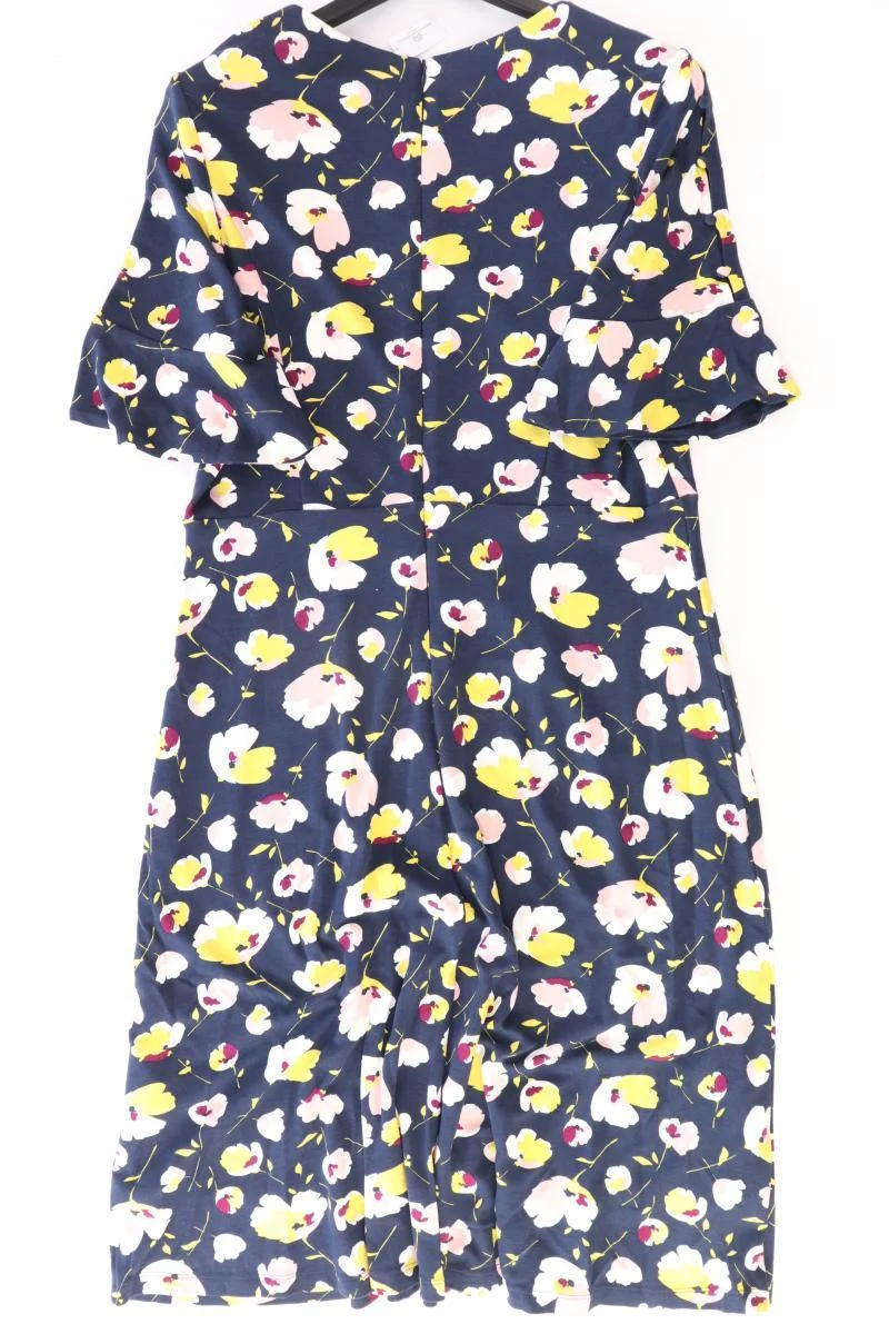 Boden Kurzarmkleid Gr. 44 mit Blumenmuster blau aus Baumwolle