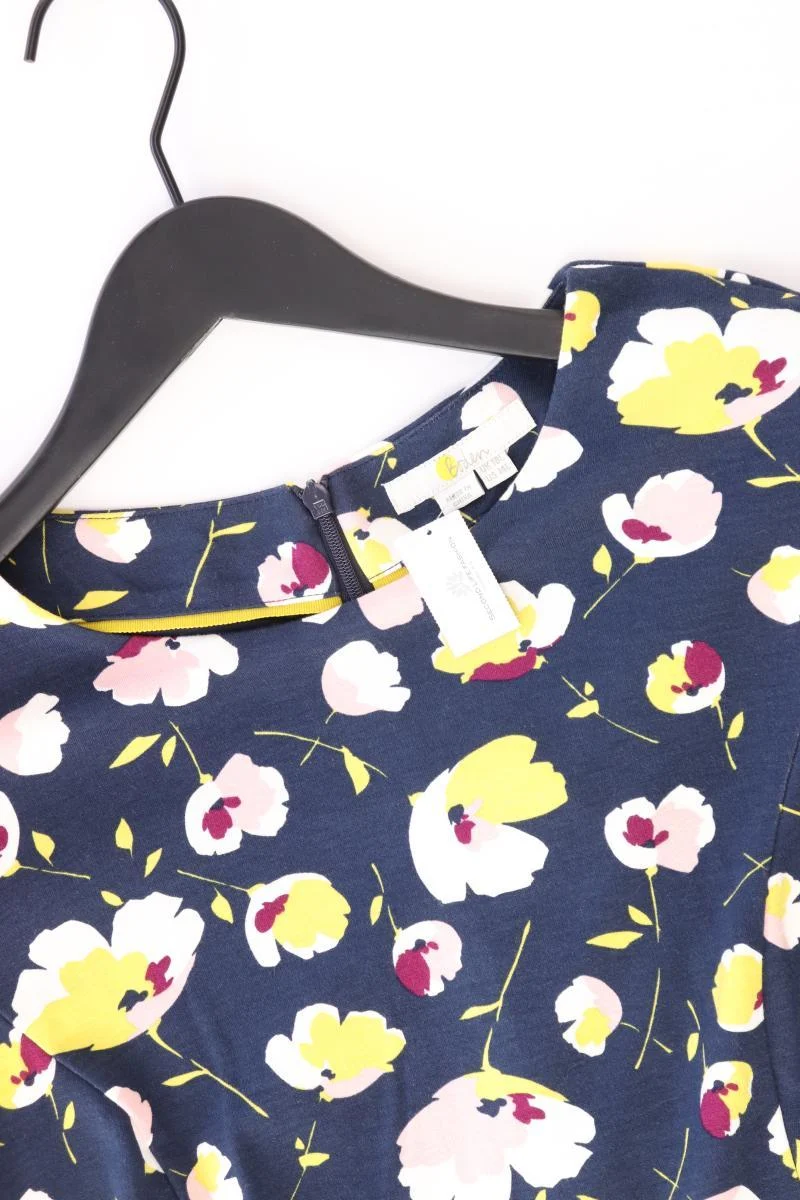 Boden Kurzarmkleid Gr. 44 mit Blumenmuster blau aus Baumwolle