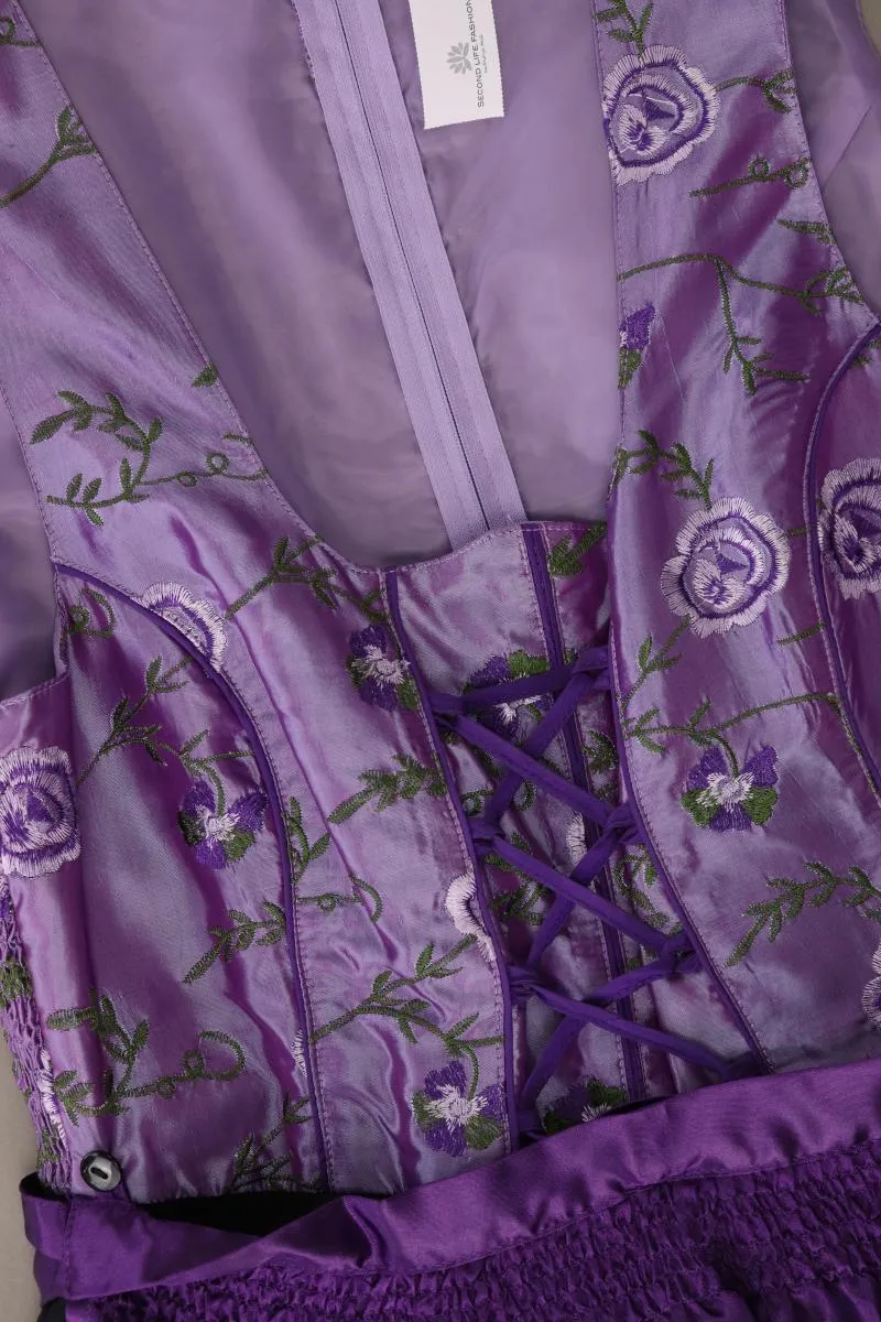 Dirndl Gr. Kurzgröße 20 Ärmellos lila aus Polyester