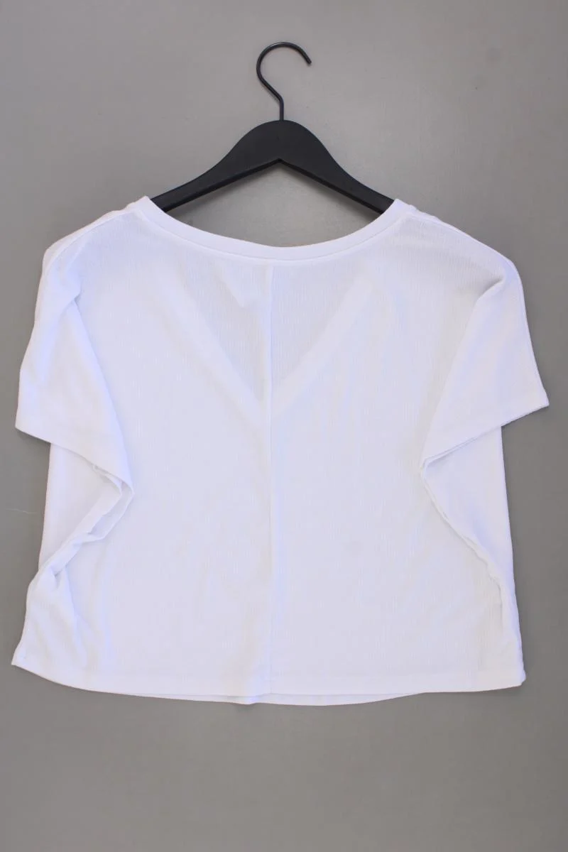 Zara Cropped Shirt Gr. S Kurzarm weiß aus Polyester