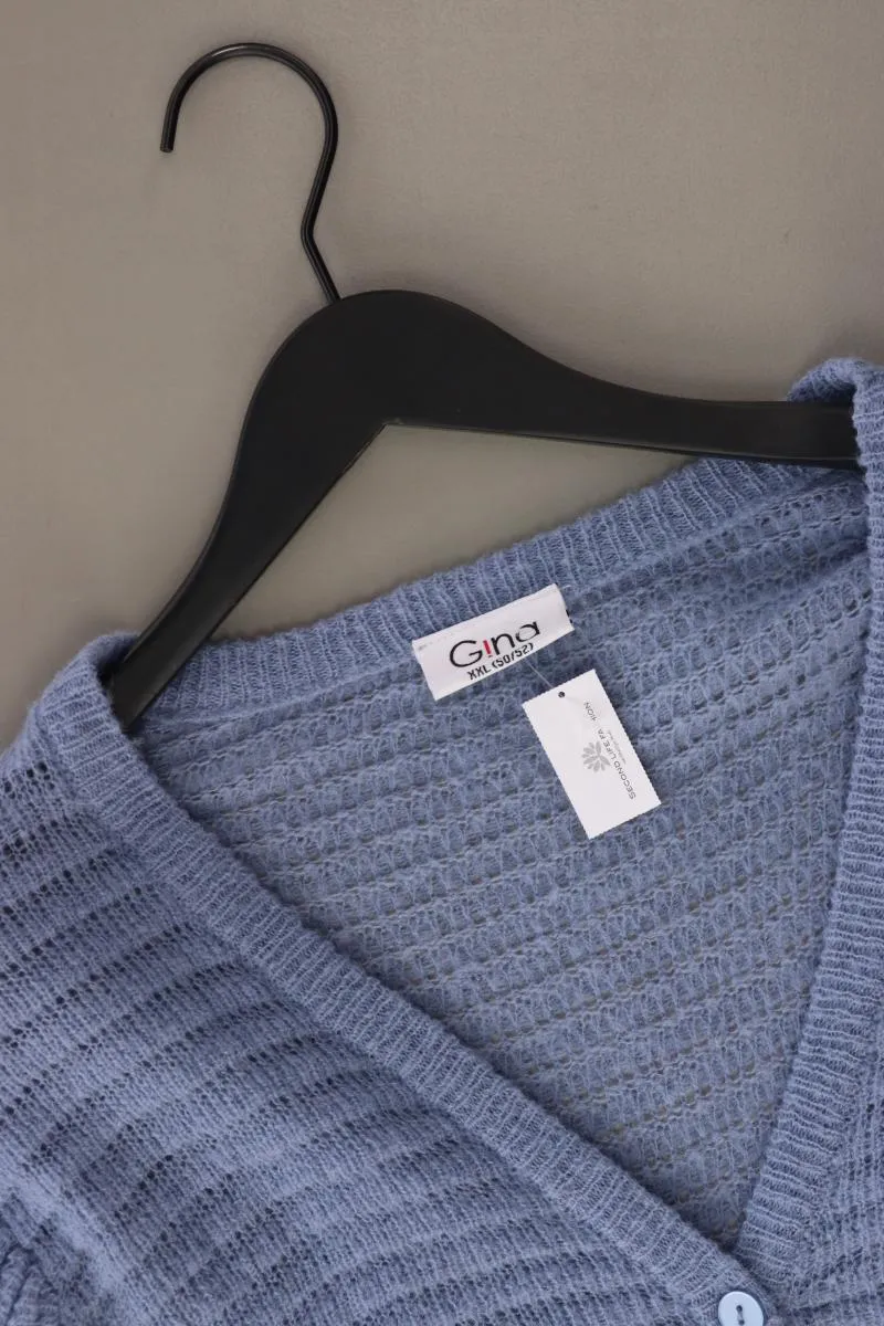 G!na Cardigan Gr. 50/52 Langarm blau aus Polyacryl