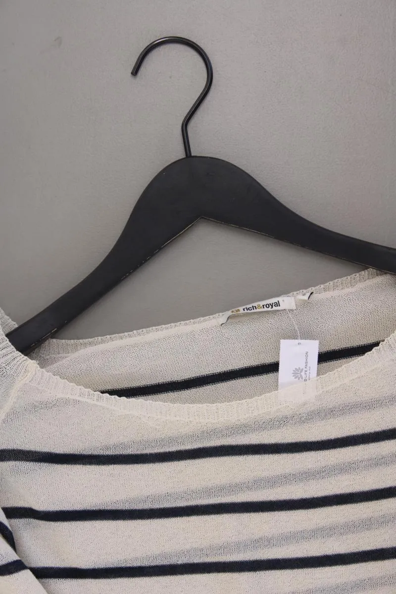 Rich&Royal Ringelshirt Gr. XL gestreift Langarm creme aus Viskose
