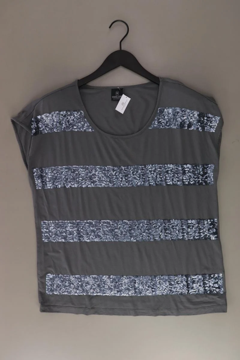 Madeleine T-Shirt Gr. M Kurzarm mit Pailletten grau