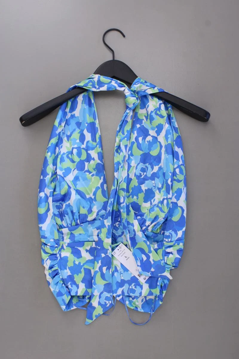 Gina Tricot Neckholder Top Gr. L neu mit Etikett blau aus Polyester
