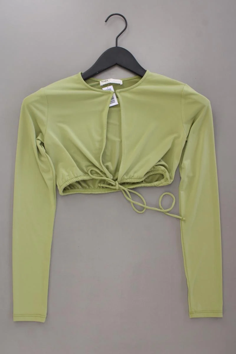 Pull&Bear Cropped Shirt Gr. S Langarm grün