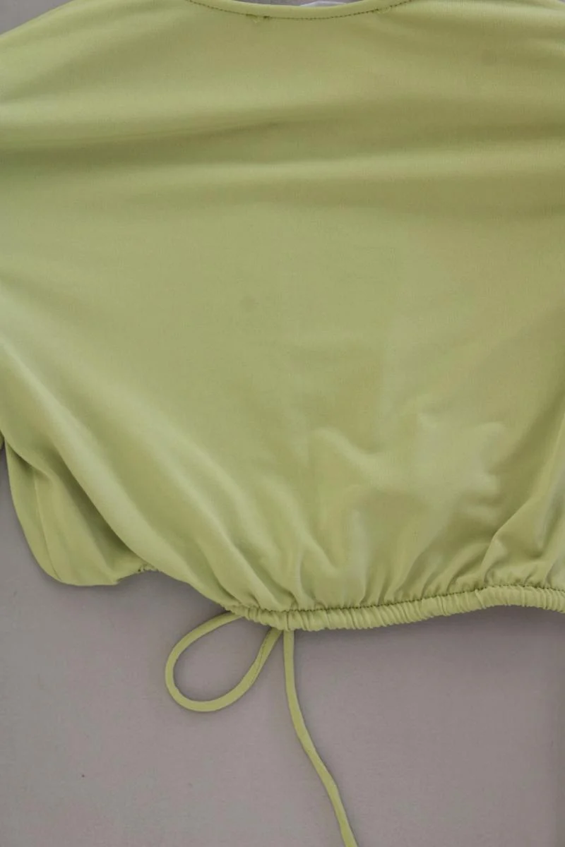 Pull&Bear Cropped Shirt Gr. S Langarm grün