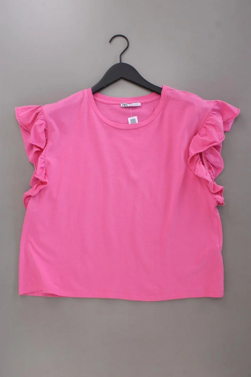 Zara T-Shirt Gr. L Kurzarm pink aus Baumwolle