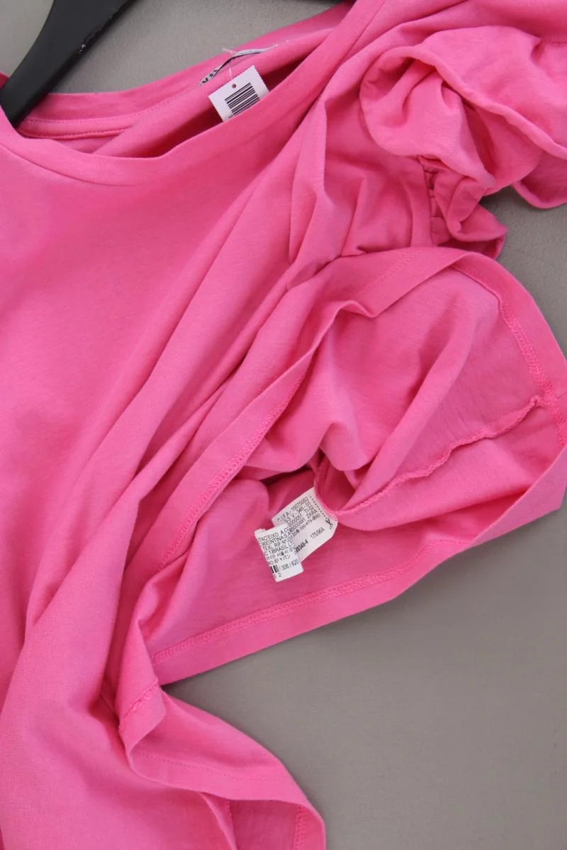 Zara T-Shirt Gr. L Kurzarm pink aus Baumwolle
