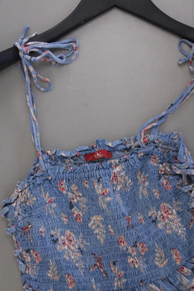edc by Esprit Maxikleid Gr. 32 mit Blumenmuster Träger blau aus Modal