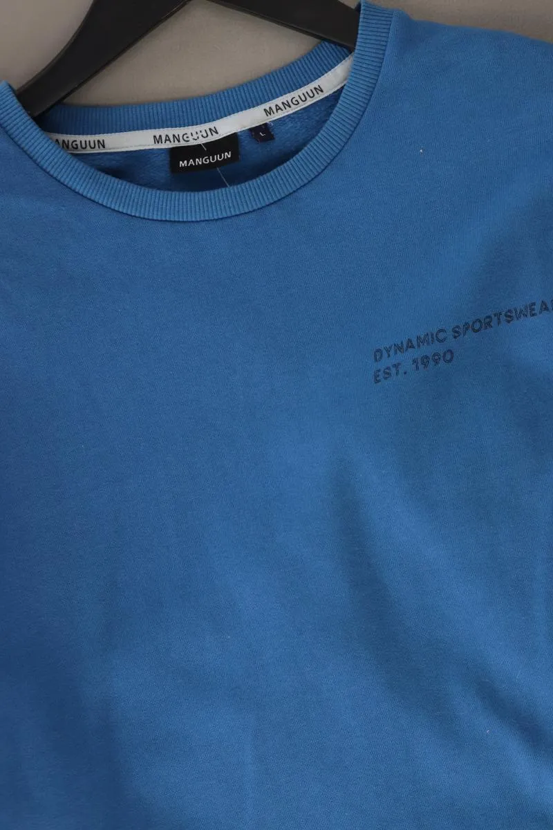Manguun Langarmpullover für Herren Gr. L blau